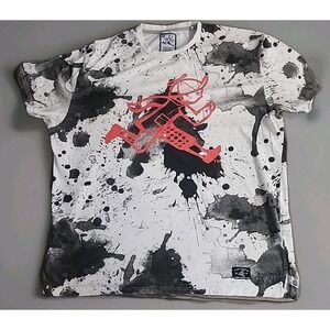 Play Cloth Tshirt Men's 3xl Short Sleeve Running Man Paint Splatter Cotton Tee‎